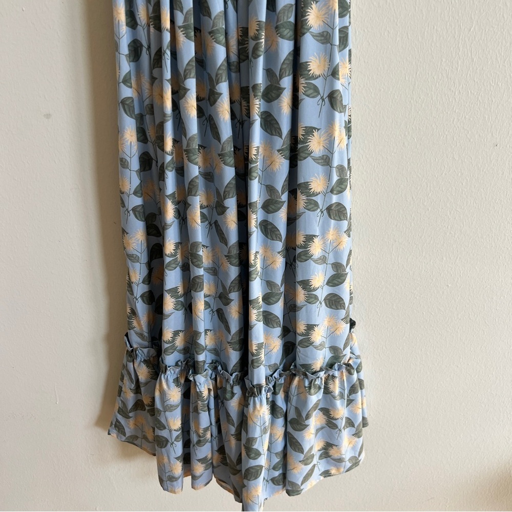 Palmacea Floral Smocked Bow Shoulder Maxi Dress Acacia Blue Yellow - Picture 3 of 7